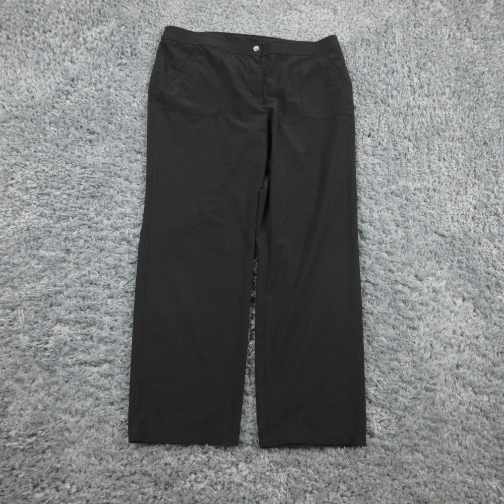 Weekends by Chico's Pants Womens 2 Short Black Wide Leg Polyester Blend 36x28*